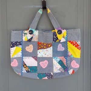 Handmade Patchwork Tote Bag - Multicolor